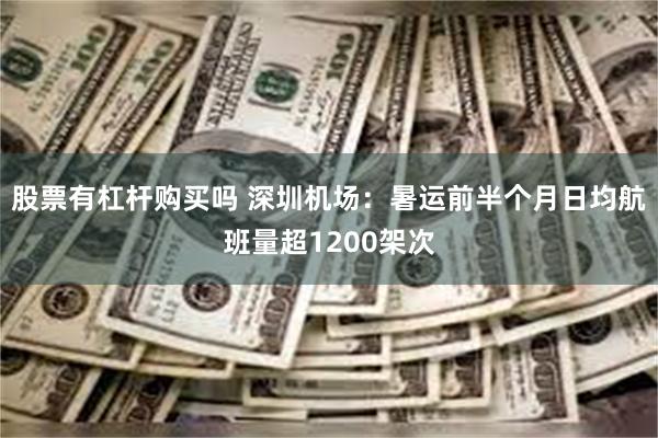 股票有杠杆购买吗 深圳机场：暑运前半个月日均航班量超1200架次