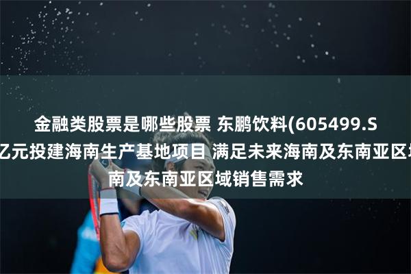 金融类股票是哪些股票 东鹏饮料(605499.SH)拟斥12亿元投建海南生产基地项目 满足未来海南及东南亚区域销售需求