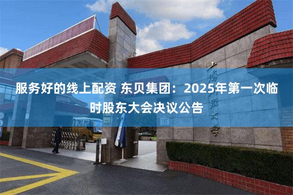 服务好的线上配资 东贝集团：2025年第一次临时股东大会决议公告