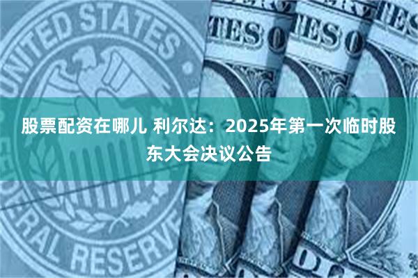 股票配资在哪儿 利尔达：2025年第一次临时股东大会决议公告